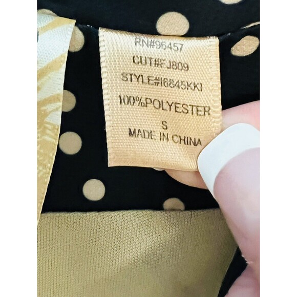 Eyeshadow Womens Black Beige Nude Polka Dotted Blazer/Jacket Size Small - Picture 7 of 8